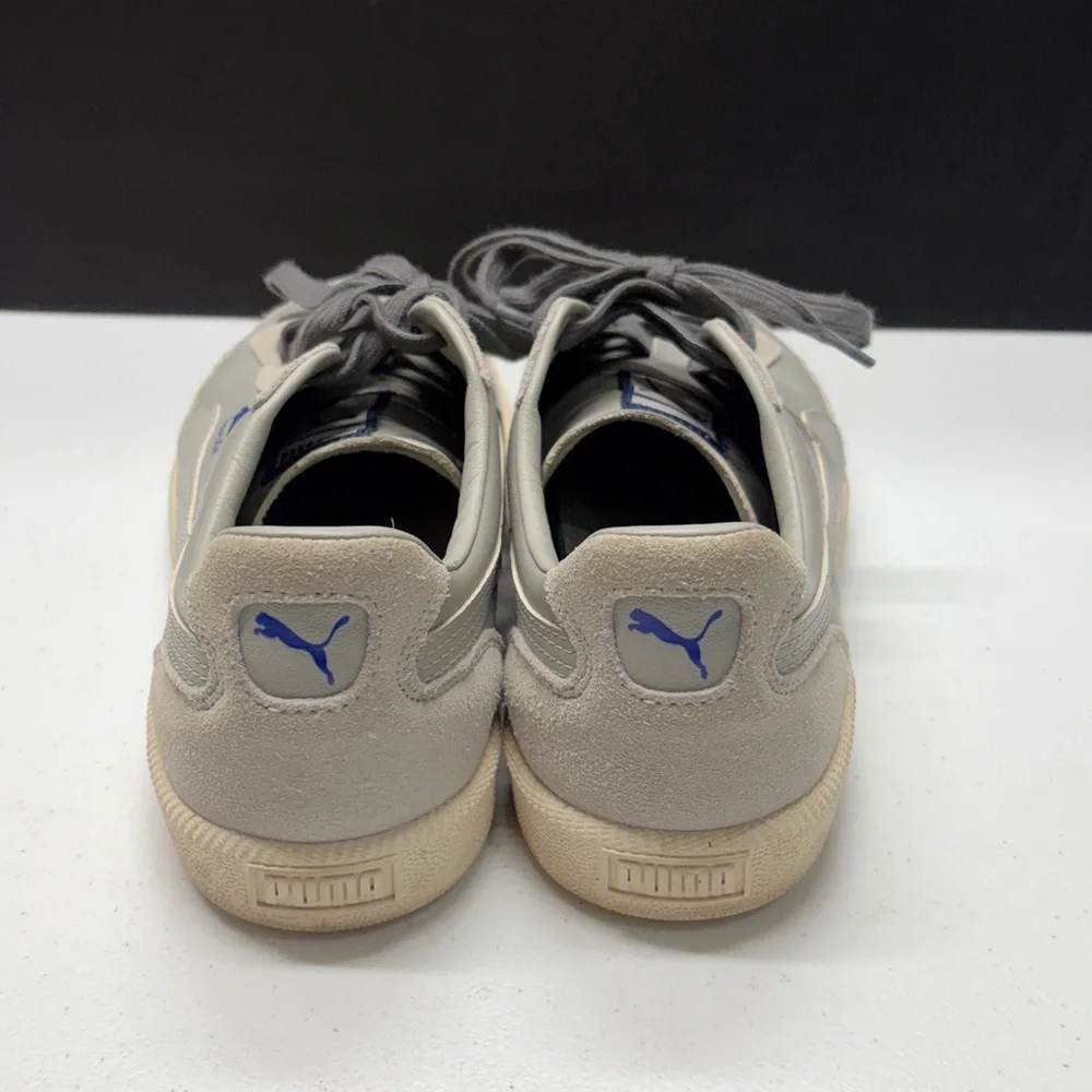 Puma Super Liga Suede & Leather Men's Sneakers - Gray with Cream Sole US9